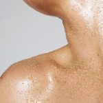 shimmer scrub on skin