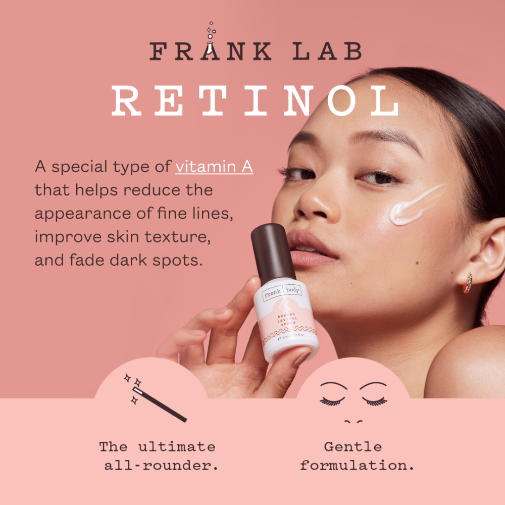 Rewind Retinol Serum, Helps With Fine Lines, frank body