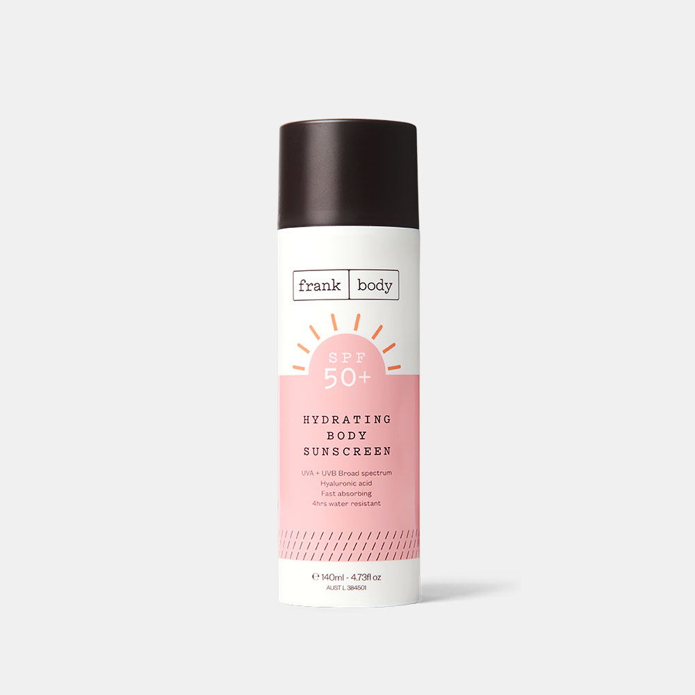 SPF50+ Hydrating Body Sunscreen | Sunscreen With Hyaluronic | Body Care | frank body | frank body | UScloseSun_1WandAustraliaCarchevron-upDropletAloe-VeraVitaman-E-1no-pegsno-parabensno-phaltateschevron-uphand-on-bodDropletBumchevron-upclosechevron-leftchevron-rightcartclosecloseclosechevron-downchevron-upchevron-downchevron-upmapaccountbuoy-iconemail-icon_2chevron-leftchevron-right-image