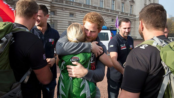 Prince Harry hugging a US marine